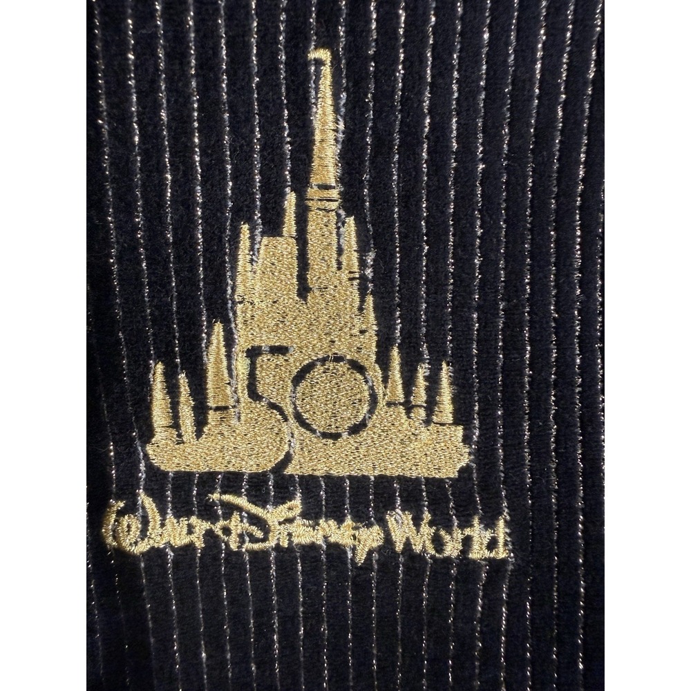 Disney World 50th Hoodie Spirit Jersey XS Black‎ Corduroy Gold Logo - Picture 3 of 15